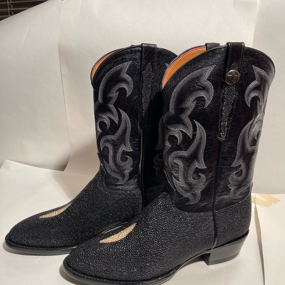 RARE! Stingray and goat leather boots by Rudy Lara size 11 EE. Handmade. NEW! - Picture 4 of 16